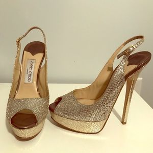 Jimmy Choo Glitter Slingback Pumps